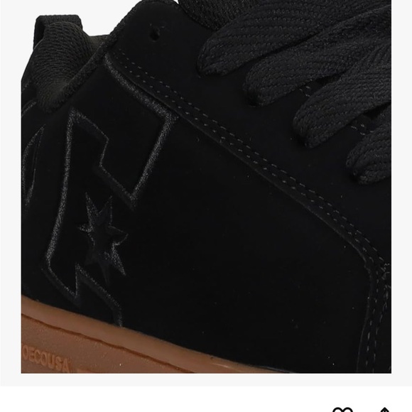 DC Black Low-Top Sneakers with Brown Gum Sole - Picture 2 of 4